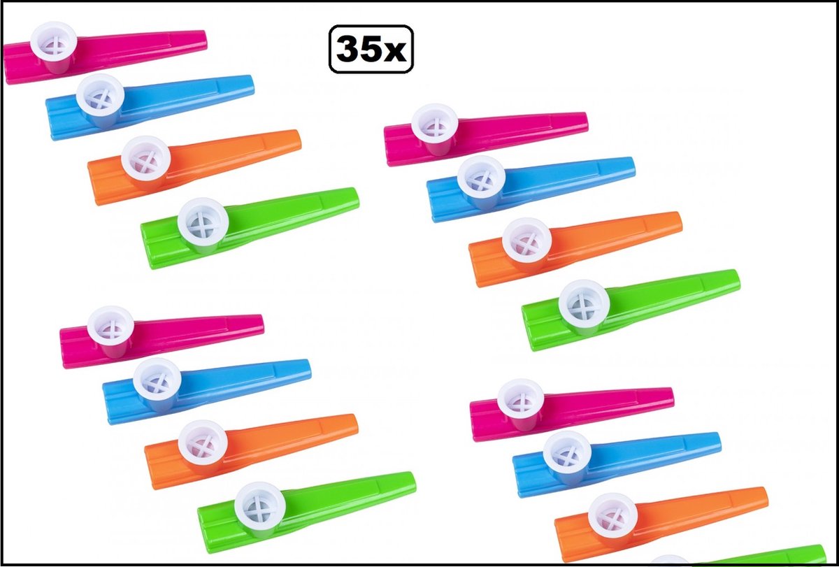 35x Muziekinstrument Kazoo assortie kleuren - Muziek festival thema feest party fun