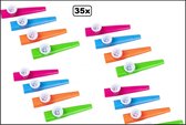 35x Muziekinstrument Kazoo assortie kleuren - Muziek festival thema feest party fun