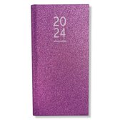 Agenda 2024 - Agenda hebdomadaire de poche à Glitter 7D/2P - Hardcover de poche - 8x15,5 cm