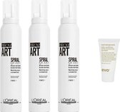 3 x L'Oréal Professionnel Tecni.ART Spiral Queen 200 ml + Clips de réglage EVO Clip-ity gratuits