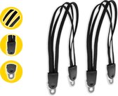 2-pack universele snelbinders zwarte draagriemen - bagagespin voor 26 en 28 inch - spinbinder met 3 elastische armen - elastische binders met haak - veelzijdige draagriemen voor bagage, fietsen en meer