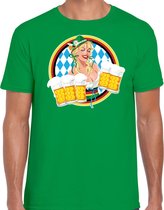 Bellatio Decorations Oktoberfest verkleed t-shirt voor heren - Duits bierfeest kleding - groen L