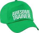 Bellatio Decorations cadeau pet/cap voor volwassenen - Awesome Trainer - groen - geweldige trainer