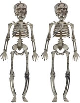 Halloween/horror thema hang decoraties - 2x - skeletten - in vergane staat - 30 cm