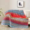 Sprei 170 x 210 cm bedsprei Boho deken quilt tweepersoonsbed gewatteerd dekbed microvezel deken voor slaapkamer als banksprei (Bohemian)