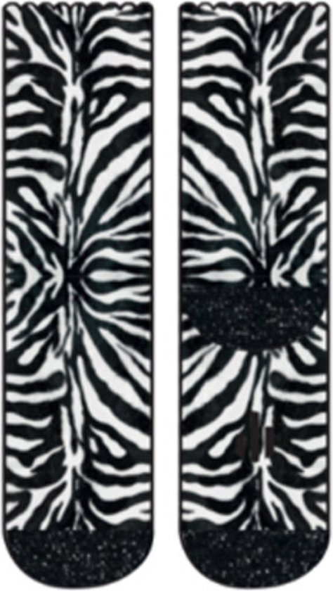 Sock My Feet Wild Zebra - Grappige sokken dames - Maat 36-38 - Moederdag cadeautje - Zebra - Vrolijke sokken - Leuke sokken - Fashion statement - Gekke sokken - Grappige cadeaus - Socks First.