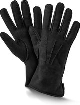 Fellhof Premium warme handschoenen winter maat 7 - zwart - lamswol - lamsleder - gevoerd - unisex