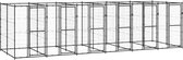 The Living Store Hondenkennel Multifunctioneel - 660 x 220 x 180 cm - Zwart - Gepoedercoat Staal
