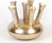 Trompetvaas aluminium Goud 33x33x30cm - Gold - Trompet Vaas - Woonaccessoires - Woon - Wonen - Woonaccessoire - Interieur - Decoratie - Decoratief - Tulpenvaas - Bloemvaas - Bloemenvaas - Bloem - Chique - Luxe vaas - Gouden - Tulp vaas - Tulpen vaas
