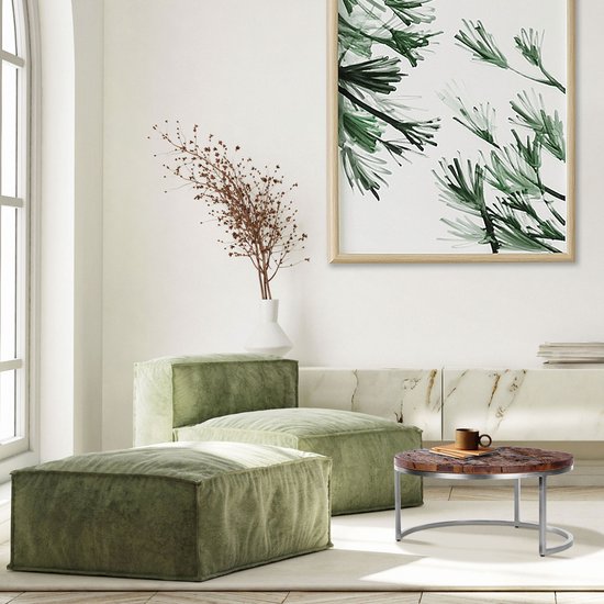 WOMO-DESIGN ensemble de 2 tables basses naturel, Ø 70x35 / 56x29 cm, bois d'acacia