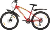 The Living Store Mountainbike - 26 inch - Rood - Stalen frame - Verende voorvork - Aluminium velgen - 21-versnellingen