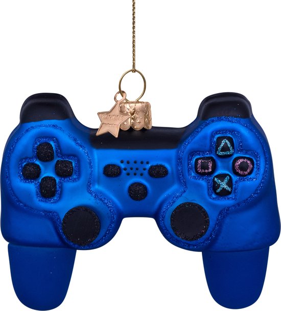 Ornament glass blue matt controller H9cm