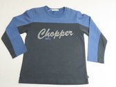 T-Shirt met lange mouw - Jongens - Chopper - Blauw / zwart - 6 jaar