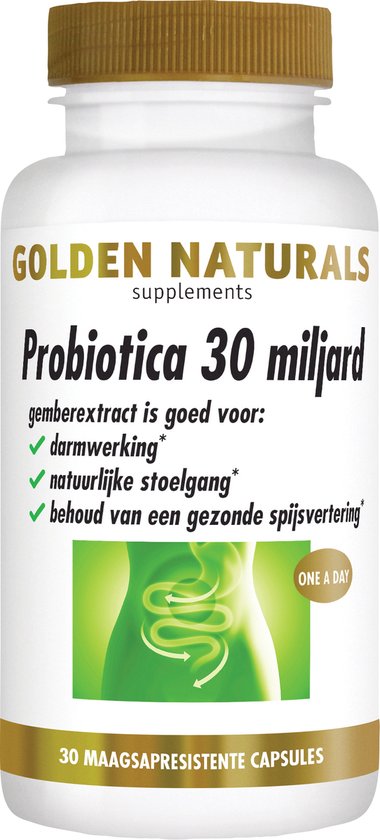 Golden Naturals Probiotica 30 miljard (30 veganistische maagsapresistente capsules)
