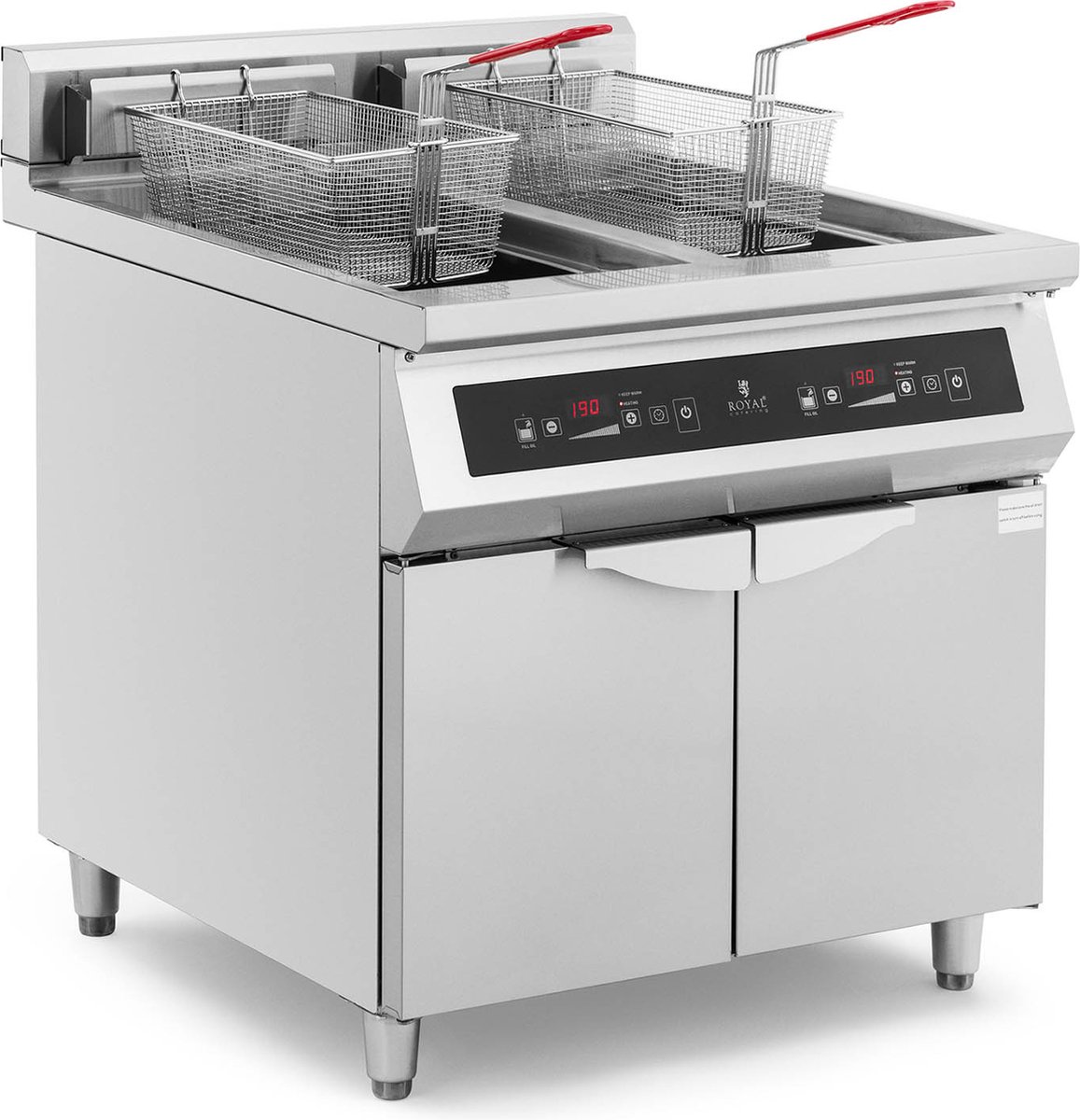 Royal Catering Inductiefriteuse - 2 x 30 L - 60 tot 190 °C - Royal Catering