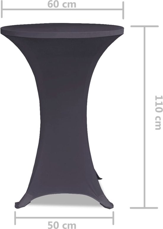 vidaXL Housse de table haute extensible Ø60 cm Wit (2 pièces) - Housse de meuble - Housses de meubles - Housse de table haute - Housses de table haute
