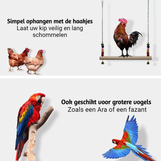 Kippenschommel, Kippenhok Speelgoed voor Henne, Veilige Klimstok Met
