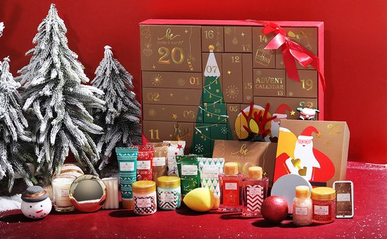 Body & Earth - Adventskalender 2025 Vrouw Beauty Dames - 24 verrassingen - Volwassenen - Kerstcadeau - Kerstpakket vrouw - Kerst cadeautjes volwassenen - Wellness bath - Geschenkset Vrouwen