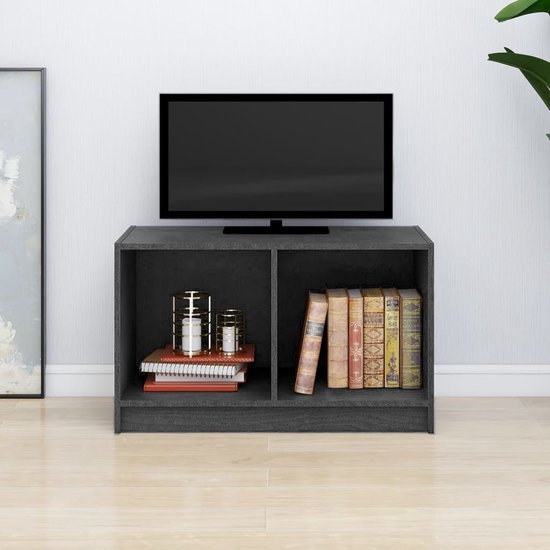 The Living Store tv-meubel Stereokast - grijs massief grenenhout - 70 x 33 x 42 cm (L x B x H)