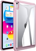 Coque Apple iPad 10 10.9 (2022) - Mobigear - Série Crystal - Coque arrière en plastique rigide - Transparent / Rose - Coque adaptée à Apple iPad 10 10.9 (2022)