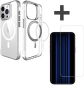 Coque iMoshion iPhone 15 Pro MagSafe et protecteur d'écran en Glas trempé - Transparent