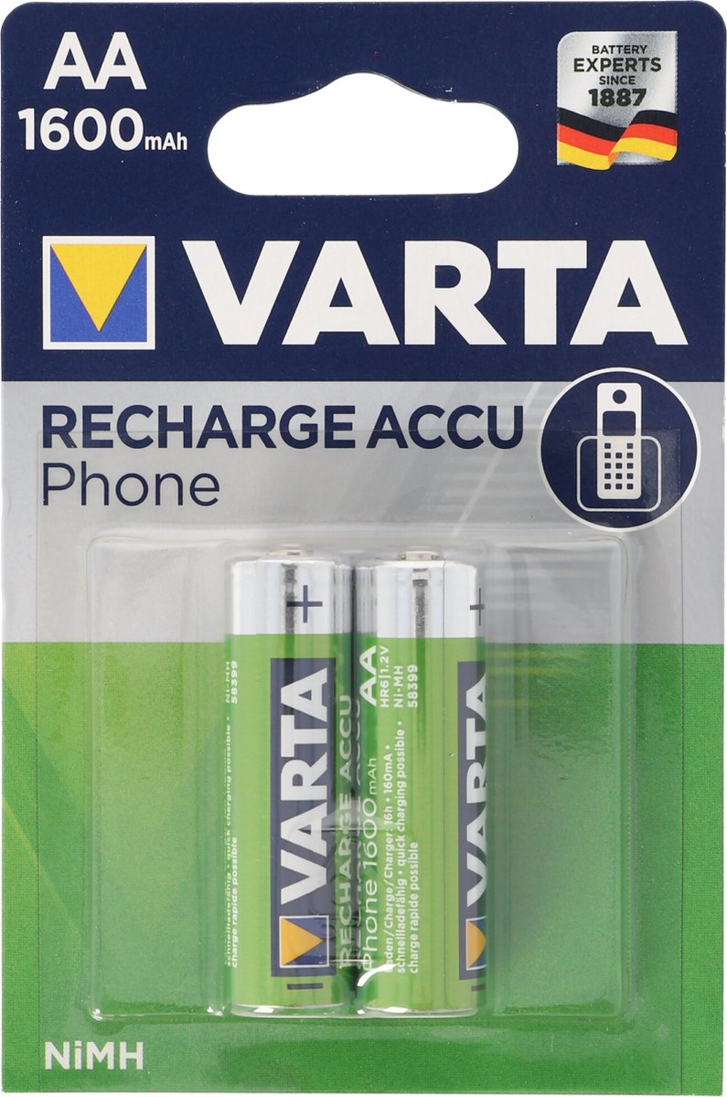 VARTA AA batterijen voor draagbare telefoon - 2 stuks