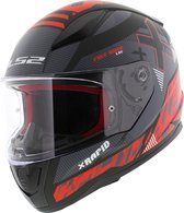 LS2 FF353 Rapid Xtreet Mat Zwart Rood Integraalhelm - Maat XXL - Helm