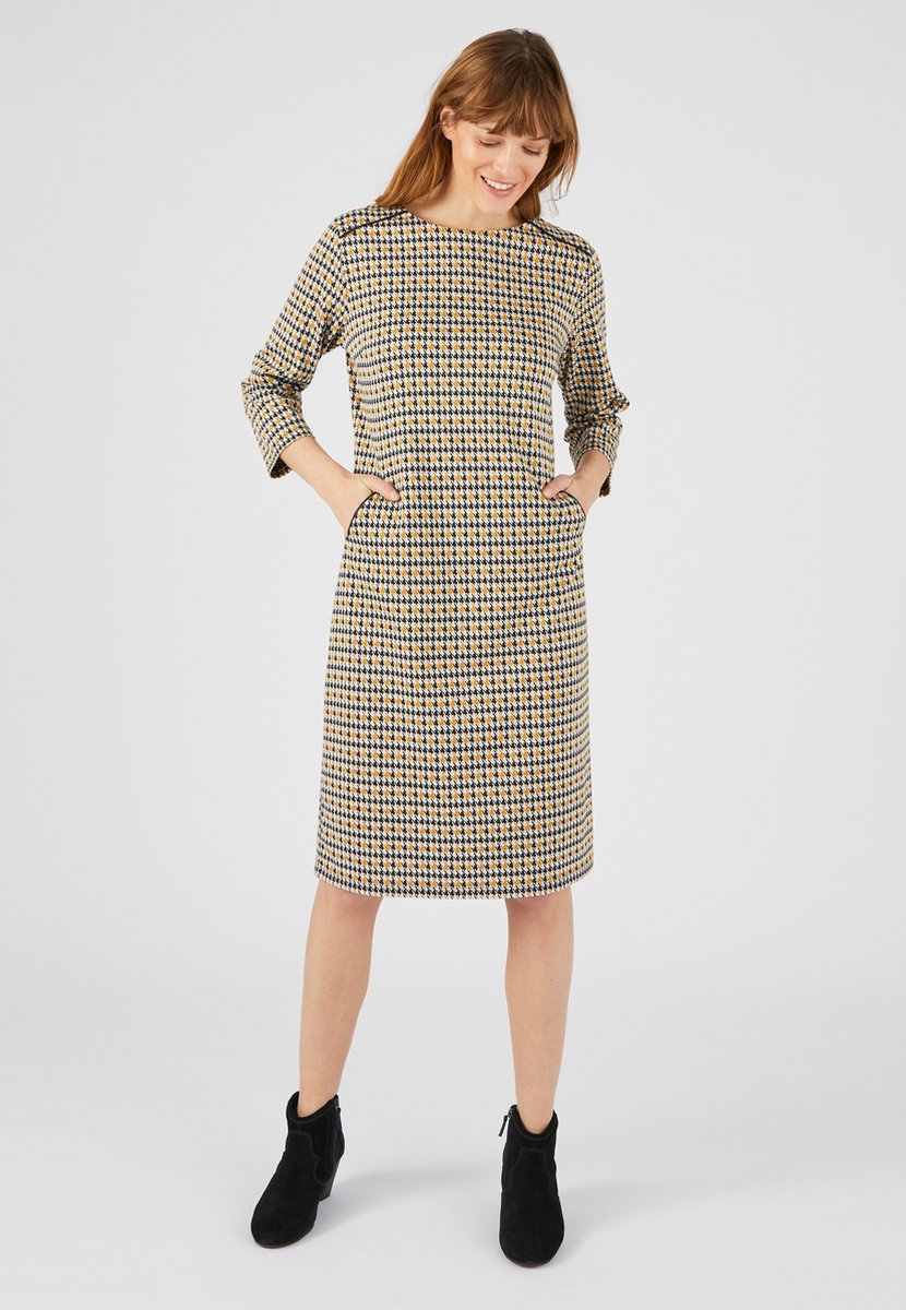 Damart - A-lijn jurk Jacquard gebreid - Dames - Zwart - 40