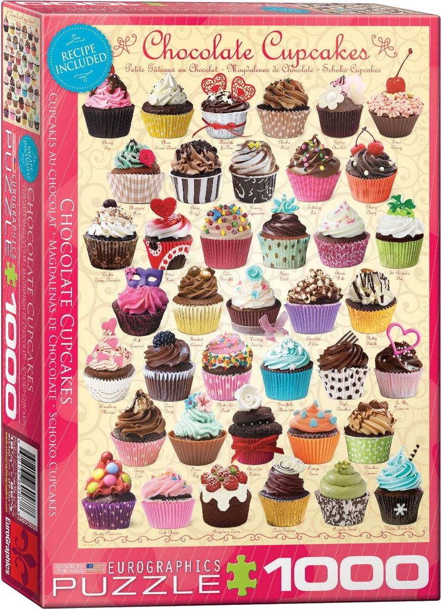 Eurographics puzzel chocolade cupcakes - 1000 stukjes legpuzzel.