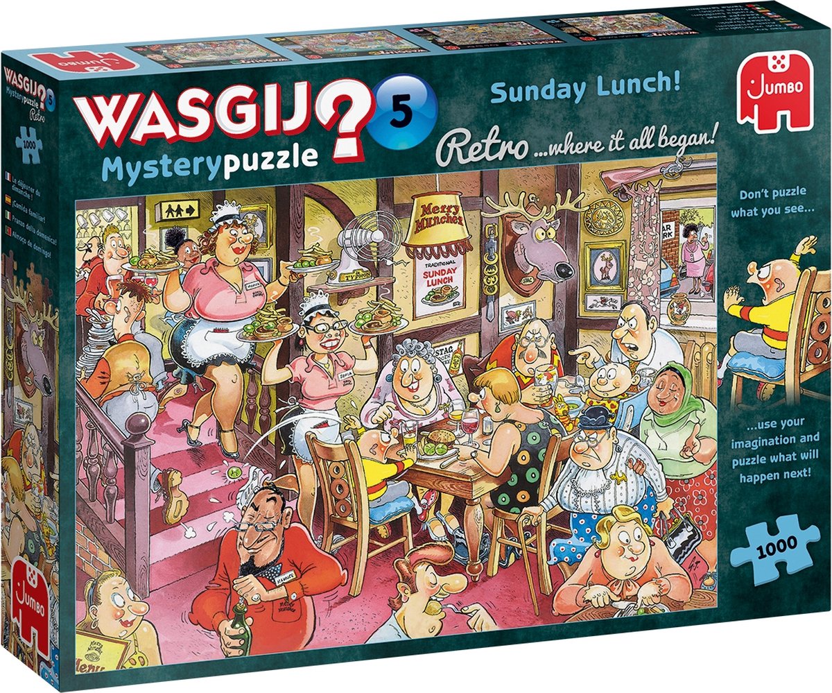 Wasgij Retro Mystery 5 Zondagse Lunch! puzzel - 1000 stukjes - Wasgij