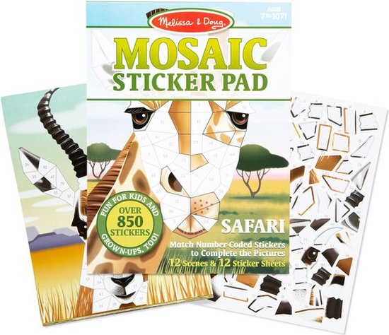 Melissa Doug Mosaic Sticker Pad Safari Animals bol