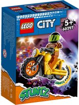 LEGO 60297 City Stuntz Sloop Stuntmotorfiets, Pull-Back Speelgoedmotorset voor kinderen +5 jaar met opzwepende figuur