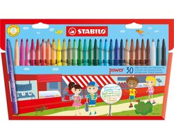 foto van STABILO Power - Viltstift - Tot 8 Weken Zonder Dop - Etui Met 30 Kleuren