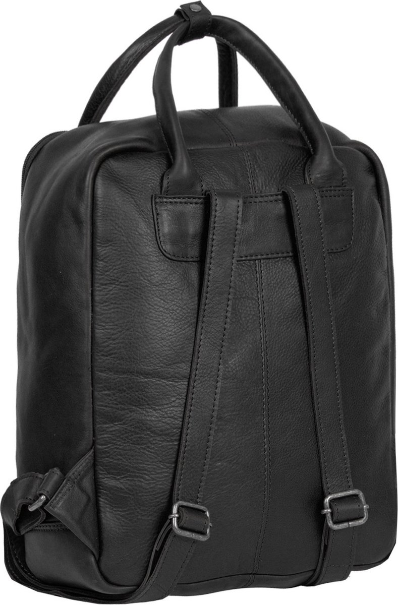 Sac à Dos MUSTANG Catania - Noir - 100% Cuir - Avec Poche Ordinateur