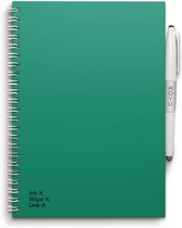 MOYU - Forest Green Notebook - Uitwisbaar Notitieboek A5 Premium - Multifunctionele pagina’s - Inclusief uitwisbare pen, houder en wisdoekje