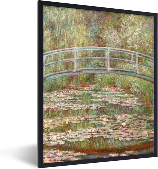 Fotolijst incl. Poster - De Japanse brug - Schilderij van Claude Monet - 30x40 cm - Posterlijst