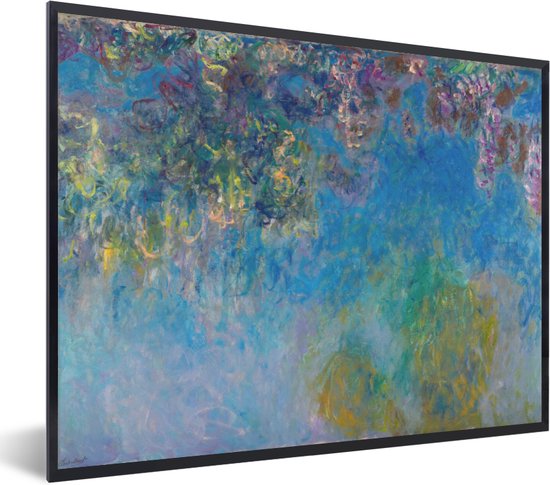 Fotolijst incl. Poster - Wisteria - Schilderij van Claude Monet - 80x60 cm - Posterlijst