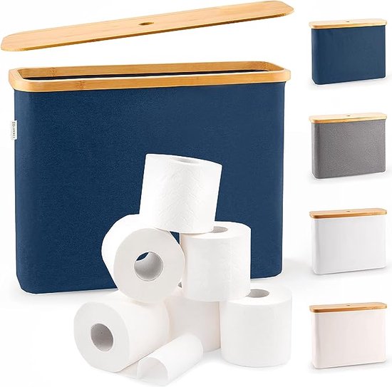 Support de rangement papier Toilettes Blue 12 rouleaux avec couvercle | bol
