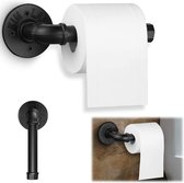 Toiletrolhouder,Rustieke Industriële Pijp Wandgemonteerde Toiletpapier Houder met Schroefkit, Heavy Duty Steampunk Toiletpapier Dispenser