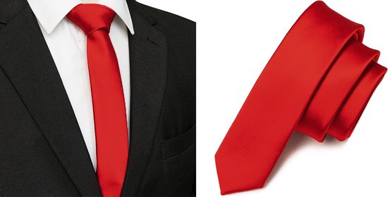 Cravate Sorprese - Rouge - Uni - Étroit - 5 cm - Cravattes pour homme
