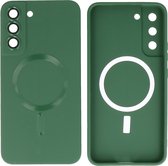 MagSafe Hoesje - Backcover met Camera Beschermer voor de Samsung Galaxy S22 Plus - Donker Groen