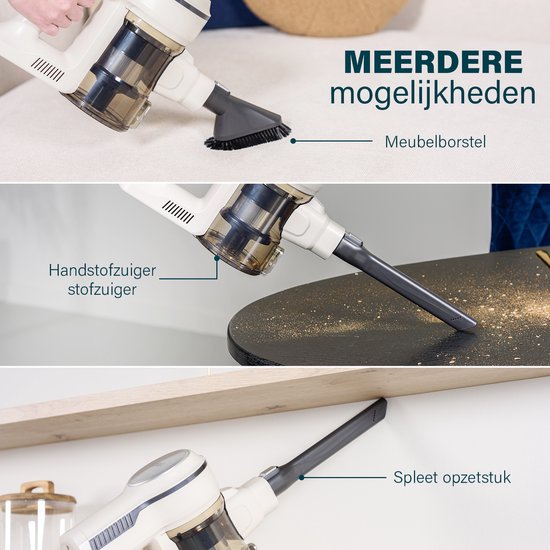 Aspirateur balai sans fil Princess Silent Storm 339380 - Durée d'utilisation de 30 min - Fonction de stationnement pratique - Wit