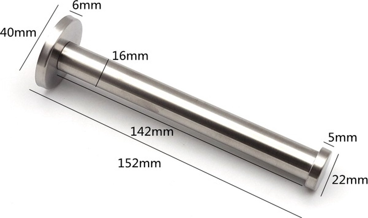 Kledingstang voor aan de Muur 15cm Zilver