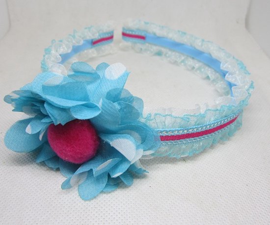 ZoeZo Design - haarband - diadeem - lichtblauw - wit - roze - pink