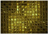 Fotobehangkoning - Behang - Vliesbehang - Fotobehang Gouden Muur - 400 x 280 cm