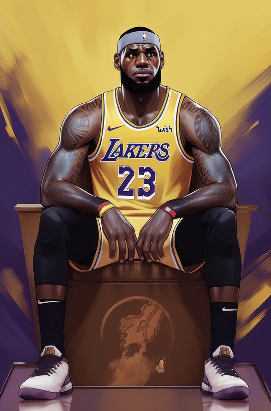 Lebron James Poster | Los Angeles Lakers | Basketbal Poster | 61x91cm | Geschikt om in te lijsten