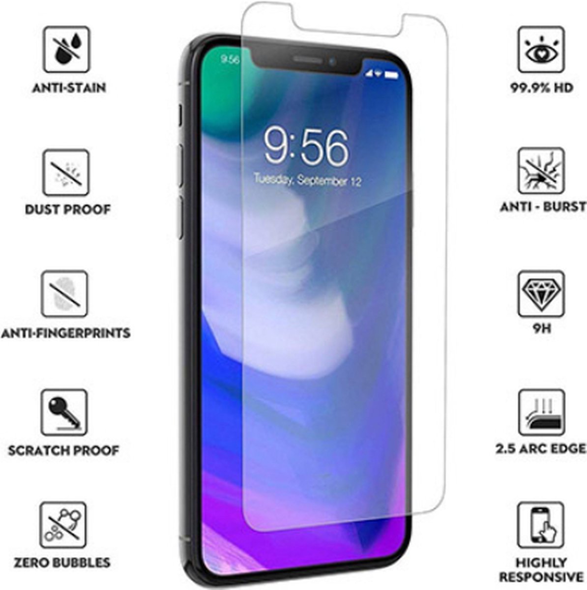 Premium iPhone 13, 13 PRO, 14 0.3MM 2.5D Gehard Glas Screenprotector 2x set