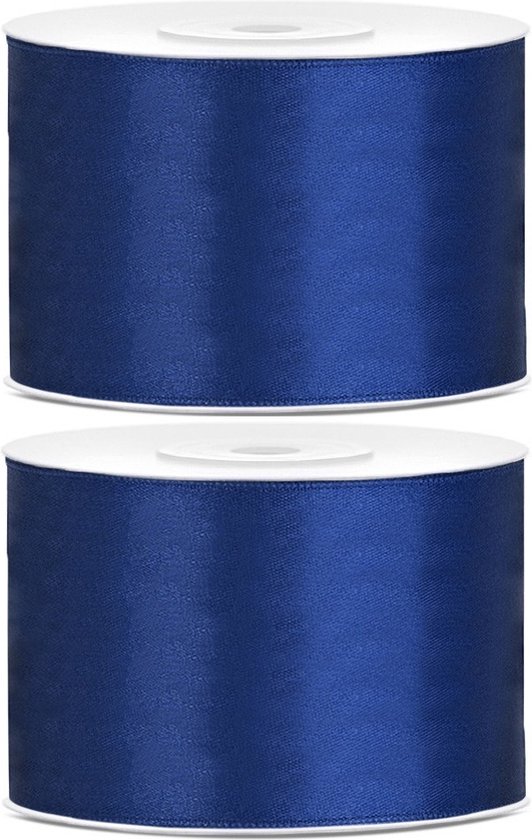 Ruban Satin 50 Mm Bleu Marine - Mondial Tissus