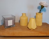 Bloemenvaasjes - Set van 3 - Kleine Bloemenvaasjes - Okergeel - Decoratieve Bloemenvaasjes - Acryl