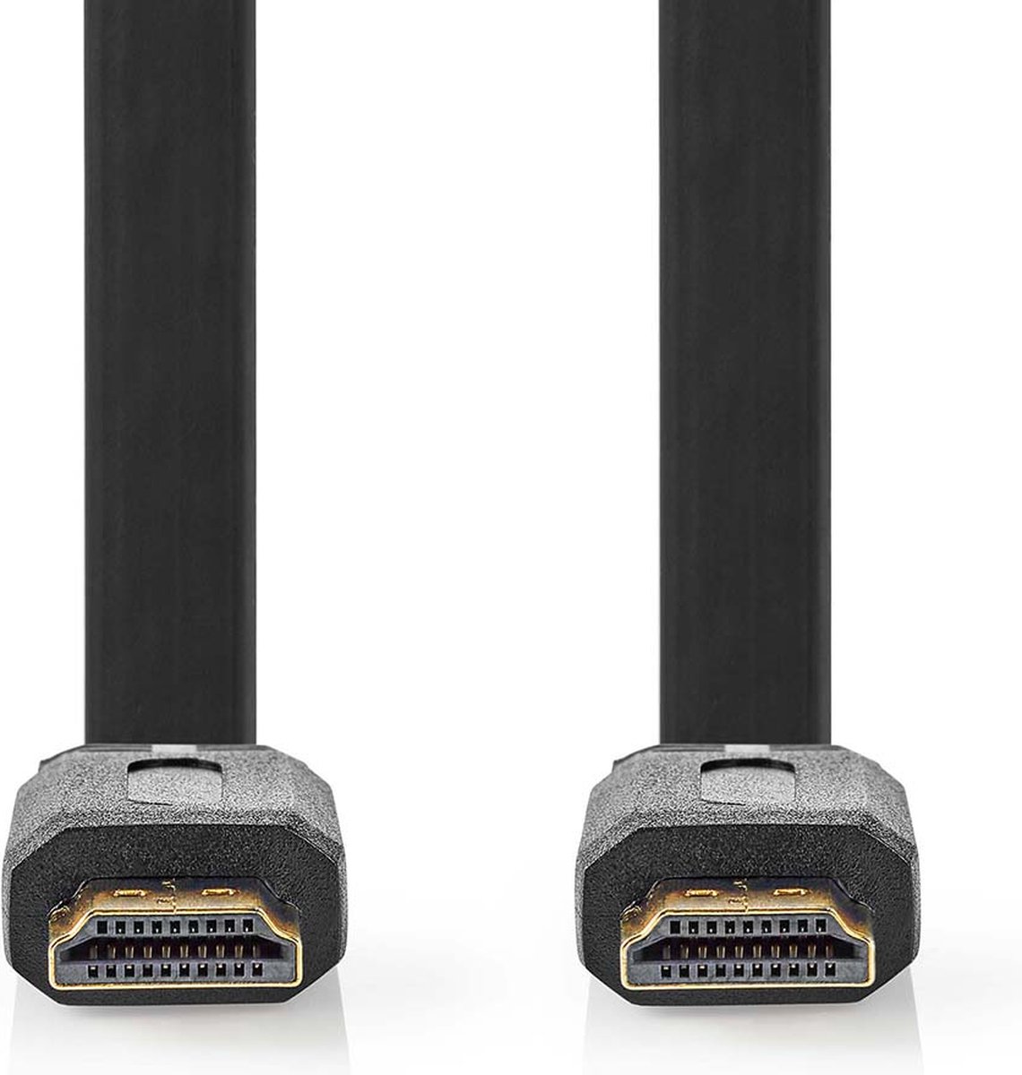 Nedis High Speed ​​HDMI-Kabel met Ethernet - HDMI Connector - HDMI Connector - 4K@30Hz - 10.2 Gbps - 2.00 m - Plat - PVC - Zwart - Label